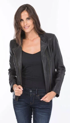 Blouson Cuir Femme Noir "TRACY" 10 Blouson Cuir Femme Noir "TRACY" -Maroquinerie blouson cuir femme agneau noir tracy 5 066852000 1000 25092020
