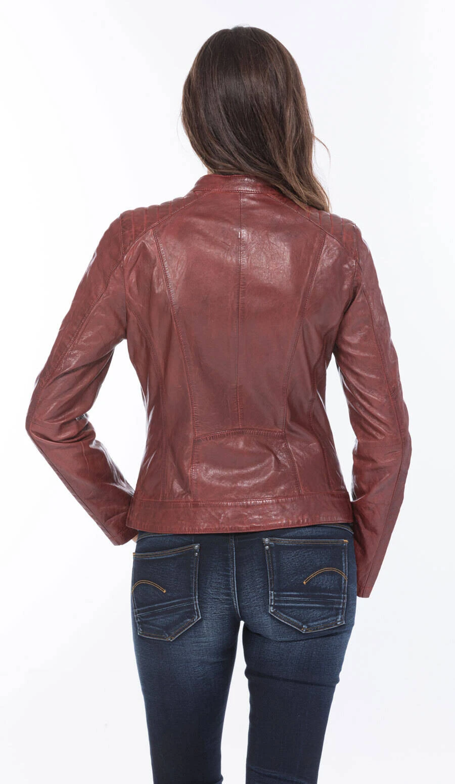Blouson Cuir Femme New Rouge "JODY" – Image 3