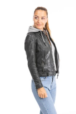 GIPSY Blouson Cuir Femme Agneau Noir à Capuche " ANNI " -Maroquinerie blouson cuir femme noir anni 3 073190100 1447 26092023