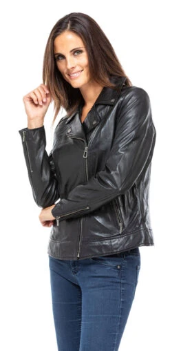 Blouson Cuir Femme Agneau Noir " 101355 " 9 Blouson Cuir Femme Agneau Noir " 101355 " -Maroquinerie blouson cuir femme perfecto noir grande taille 101355 3 034513800 1752 26092019