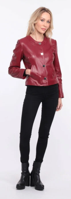 Spencer Cuir Femme Agneau Grenade " BRENDE " -Maroquinerie blouson cuir grenade brenda 11 052253900 1156 01072023 scaled