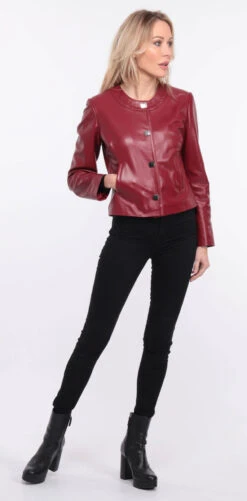 Spencer Cuir Femme Agneau Grenade " BRENDE " -Maroquinerie blouson cuir grenade brenda 12 005729600 1156 01072023 scaled