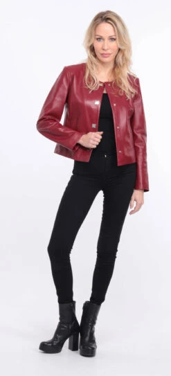 Spencer Cuir Femme Agneau Grenade " BRENDE " -Maroquinerie blouson cuir grenade brenda 13 021149800 1156 01072023 scaled