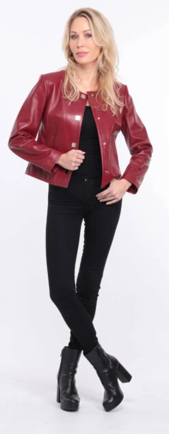 Spencer Cuir Femme Agneau Grenade " BRENDE " -Maroquinerie blouson cuir grenade brenda 15 079184100 1156 01072023 scaled