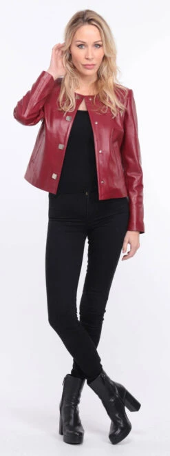 Spencer Cuir Femme Agneau Grenade " BRENDE " -Maroquinerie blouson cuir grenade brenda 16 066482100 1156 01072023 scaled