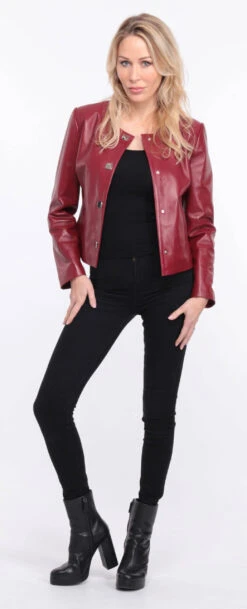 Spencer Cuir Femme Agneau Grenade " BRENDE " -Maroquinerie blouson cuir grenade brenda 2 032546400 1156 01072023 scaled