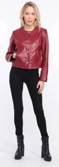 Spencer Cuir Femme Agneau Grenade " BRENDE " -Maroquinerie blouson cuir grenade brenda 9 091077000 1156 01072023 scaled