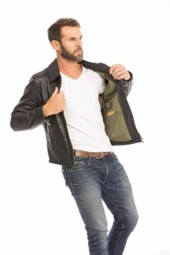 Blouson Cuir Homme Noir " 102496 " 23 Blouson Cuir Homme Noir " 102496 " -Maroquinerie blouson cuir homme 102496 noir 10 099078400 1010 29092023
