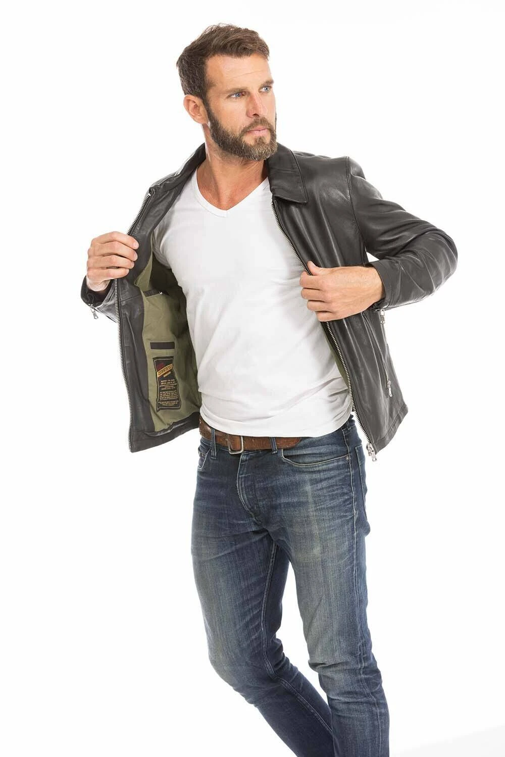 Blouson Cuir Homme Noir " 102496 " 9 Blouson Cuir Homme Noir " 102496 " – Image 9