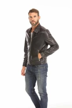 Blouson Cuir Homme Noir " 102496 " 27 Blouson Cuir Homme Noir " 102496 " -Maroquinerie blouson cuir homme 102496 noir 14 005872000 1010 29092023