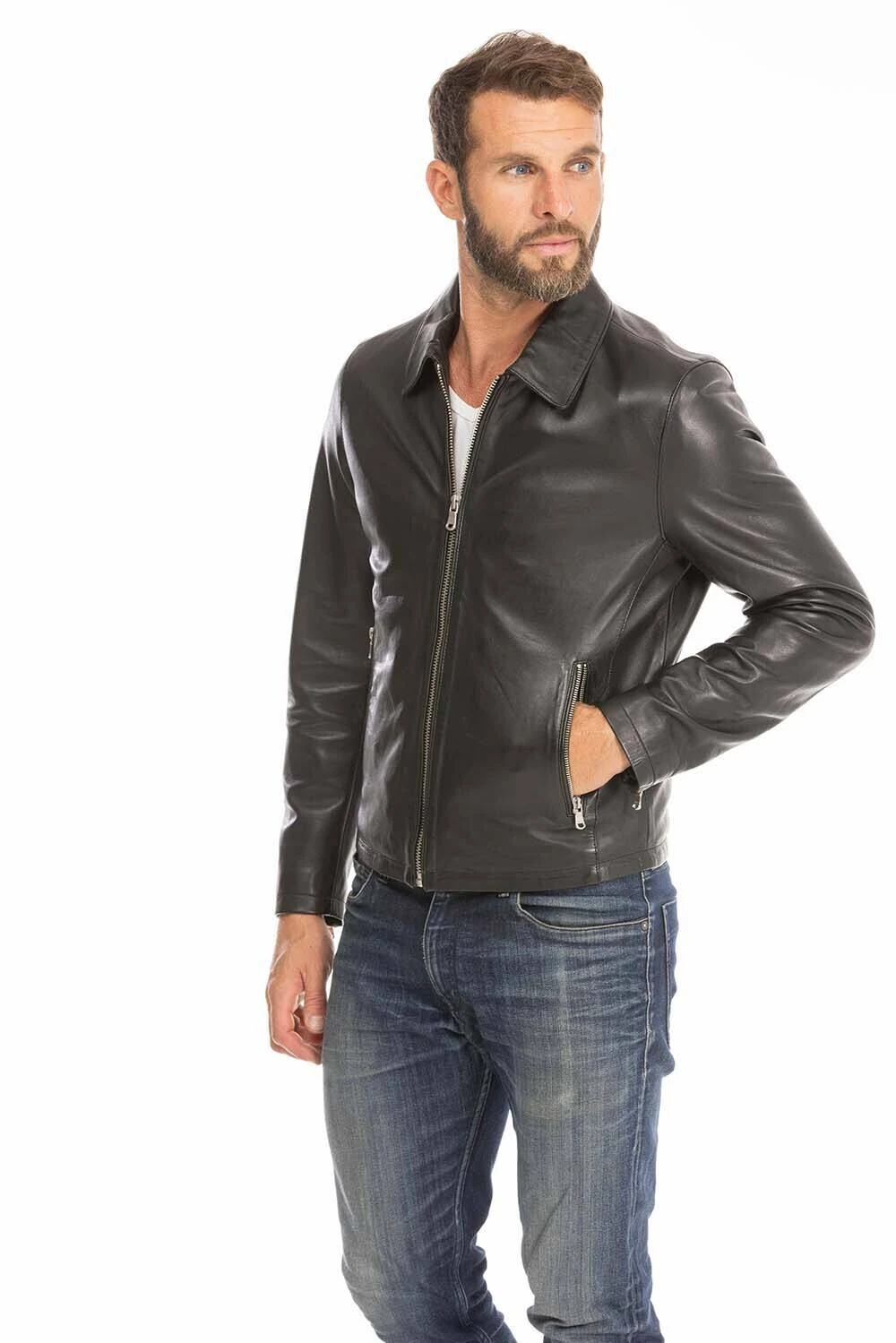 Blouson Cuir Homme Noir " 102496 " 13 Blouson Cuir Homme Noir " 102496 " – Image 13