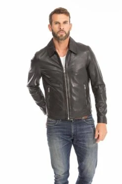 Blouson Cuir Homme Noir " 102496 " 35 Blouson Cuir Homme Noir " 102496 " -Maroquinerie blouson cuir homme 102496 noir 17 068420200 1010 29092023