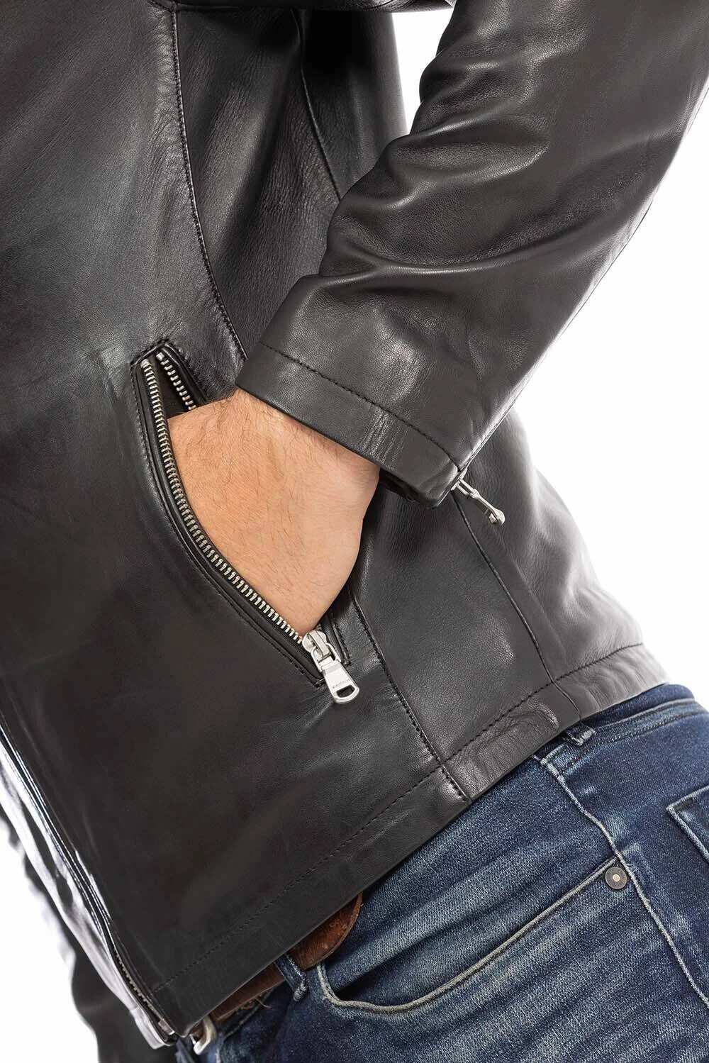 Blouson Cuir Homme Noir " 102496 " 16 Blouson Cuir Homme Noir " 102496 " – Image 16