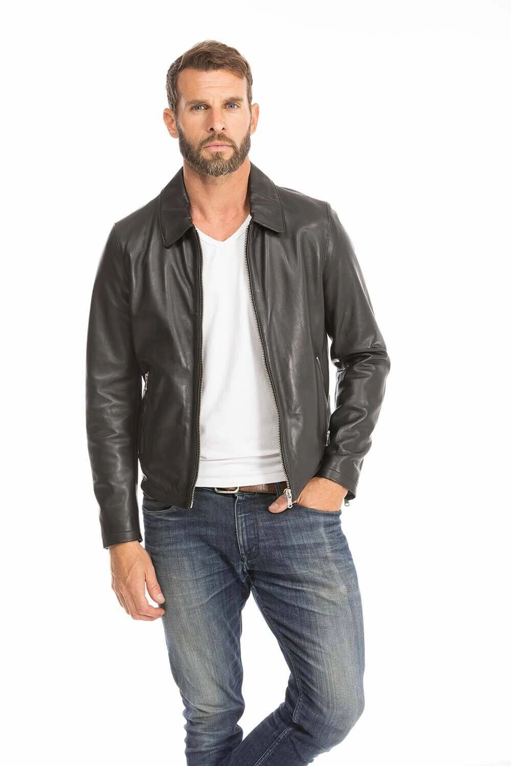 Blouson Cuir Homme Noir " 102496 " 8 Blouson Cuir Homme Noir " 102496 " – Image 8