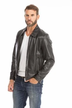 Blouson Cuir Homme Noir " 102496 " 20 Blouson Cuir Homme Noir " 102496 " -Maroquinerie blouson cuir homme 102496 noir 2 029777000 1010 29092023