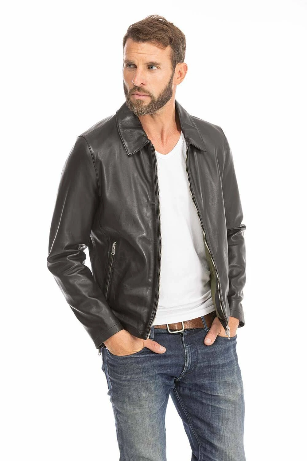 Blouson Cuir Homme Noir " 102496 " 15 Blouson Cuir Homme Noir " 102496 " – Image 15