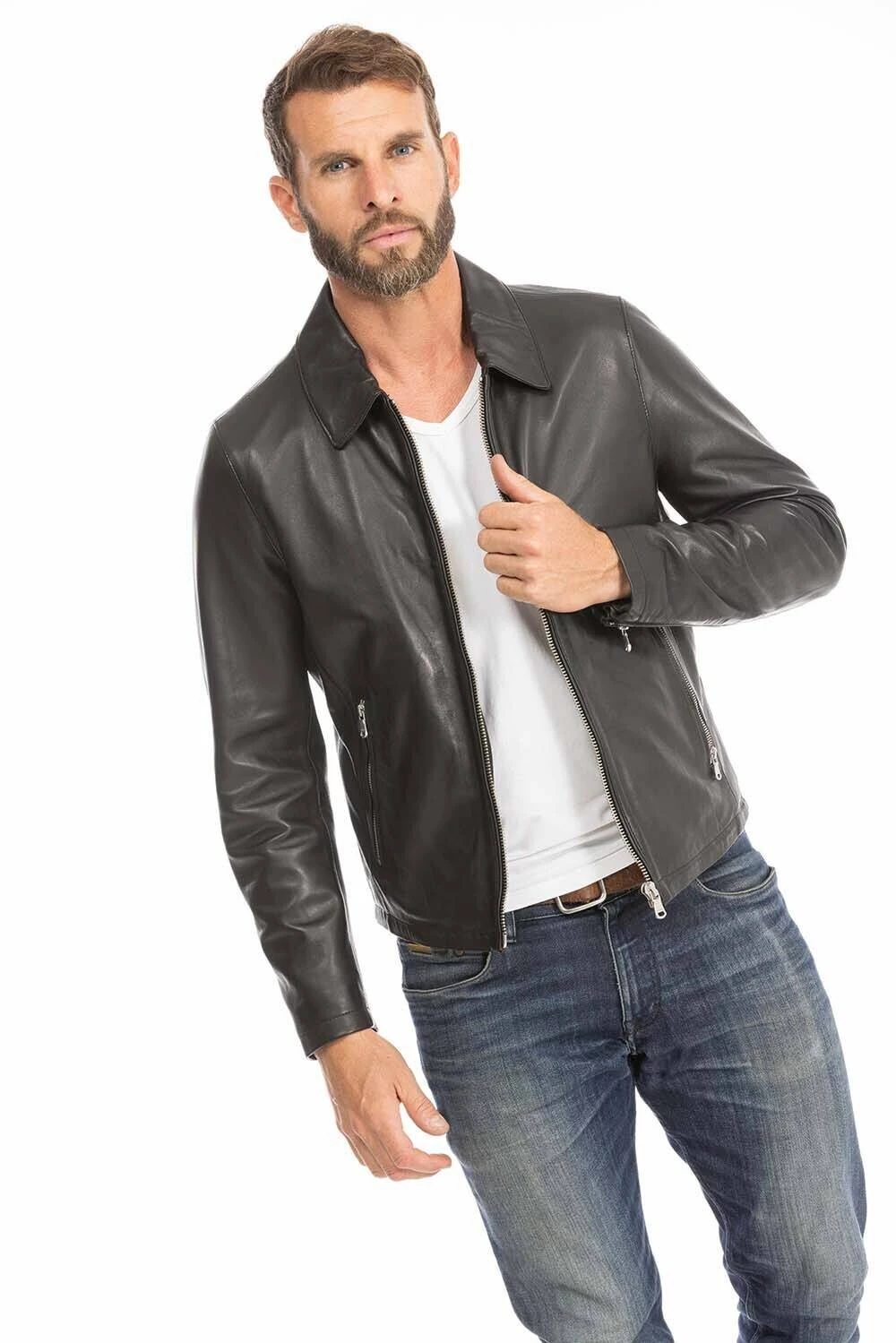 Blouson Cuir Homme Noir " 102496 " 11 Blouson Cuir Homme Noir " 102496 " – Image 11