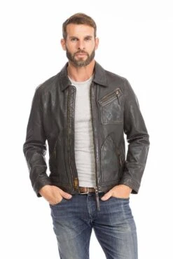 Blouson Cuir Homme Agneau Noir Vieilli " 102564 " 19 Blouson Cuir Homme Agneau Noir Vieilli " 102564 " -Maroquinerie blouson cuir homme 102564 noir 1 005220300 1012 29092023