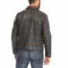 Blouson Cuir Homme Agneau Noir Vieilli " 102564 "