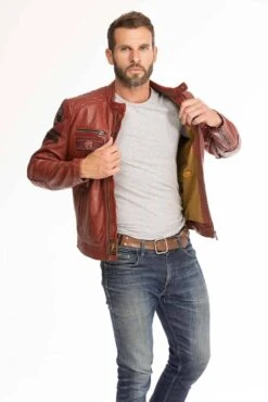 Blouson Cuir Homme Agneau Syrah " 102831 " -Maroquinerie blouson cuir homme 102831 syrah 10 083917200 1013 29092023