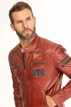 Blouson Cuir Homme Agneau Syrah " 102831 " -Maroquinerie blouson cuir homme 102831 syrah 15 014317200 1013 29092023