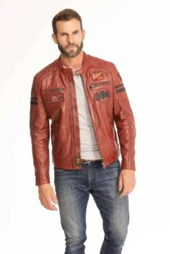 Blouson Cuir Homme Agneau Syrah " 102831 " -Maroquinerie blouson cuir homme 102831 syrah 1 030802900 1013 29092023