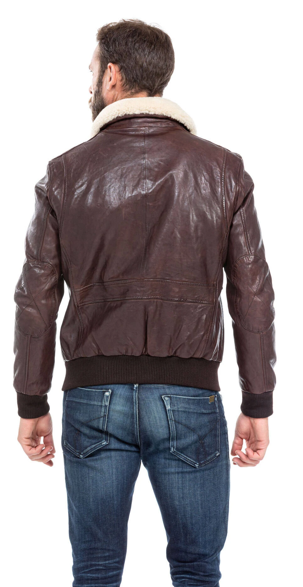 Blouson Cuir Homme Marron Style Aviateur " RAFAL " – Image 8