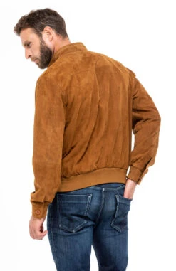 Blouson Cuir De Chêvre Cognac " JUPP " -Maroquinerie blouson cuir homme aspect daim velours jupp cognac mannequin 4 071997700 1603 05102018