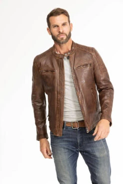Blouson Cuir Homme Dark Cognac " 101700 " 17 Blouson Cuir Homme Dark Cognac " 101700 " -Maroquinerie blouson cuir homme cognac 101700 2 034718300 1750 28092023