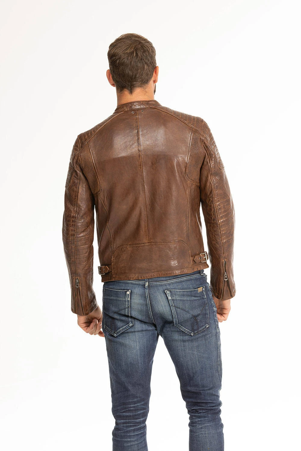 Blouson Cuir Homme Dark Cognac " 101700 " 11 Blouson Cuir Homme Dark Cognac " 101700 " – Image 11
