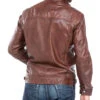 Blouson Cuir Homme Classique Cognac Fonce " 51540 "