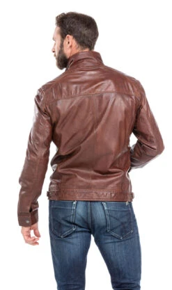 Blouson Cuir Homme Classique Cognac Fonce " 51540 " -Maroquinerie blouson cuir homme cognac fonce 51540 2 074614600 1451 01102019