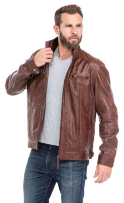 Blouson Cuir Homme Classique Cognac Fonce " 51540 " -Maroquinerie blouson cuir homme cognac fonce 51540 6 044139700 1451 01102019