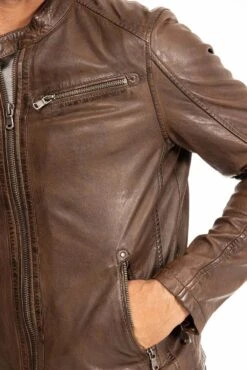 Blouson Cuir Homme Agneau Bison " GAFI " -Maroquinerie blouson cuir homme gafi bison 12 033353500 1104 29092023