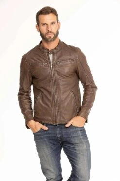 Blouson Cuir Homme Agneau Bison " GAFI " -Maroquinerie blouson cuir homme gafi bison 9 004393800 1104 29092023