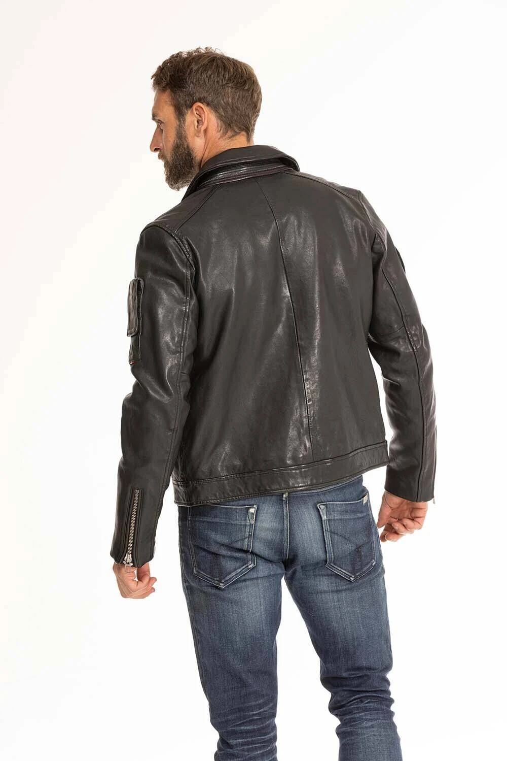 Blouson Cuir Homme Patrouille De France Noir " JAEGGER " – Image 5