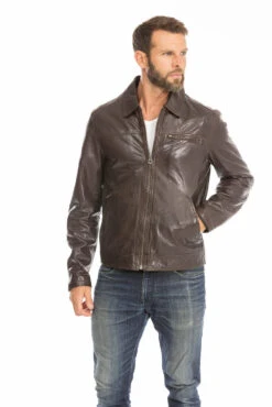 Blouson Cuir Homme Marron " MAJOR " -Maroquinerie blouson cuir homme marron 100144 major 10 023586200 1749 28092023