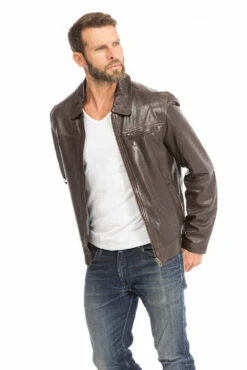 Blouson Cuir Homme Marron " MAJOR " -Maroquinerie blouson cuir homme marron 100144 major 3 007487800 1749 28092023