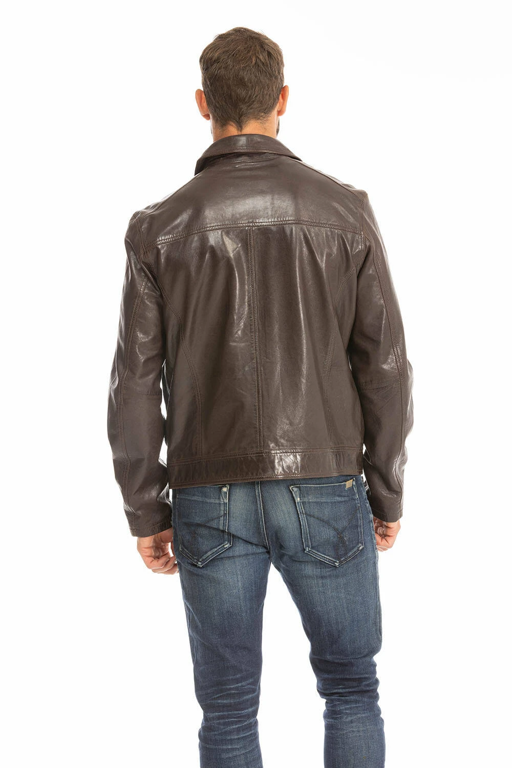 Blouson Cuir Homme Marron " MAJOR "