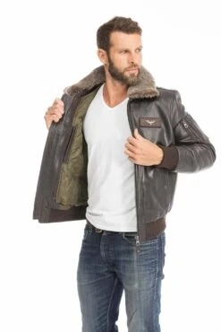 Blouson Cuir Homme Vachette Marron Redskins " TEXACO " -Maroquinerie blouson cuir homme marron redskins texaco 8 073095100 1116 29092023