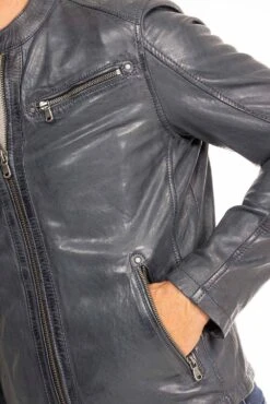 Blouson Cuir Homme Agneau Navy " GAFI " 15 Blouson Cuir Homme Agneau Navy " GAFI " -Maroquinerie blouson cuir homme navy gafi 13 055223200 1105 29092023