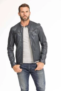 Blouson Cuir Homme Agneau Navy " GAFI " 19 Blouson Cuir Homme Agneau Navy " GAFI " -Maroquinerie blouson cuir homme navy gafi 1 021918400 1105 29092023