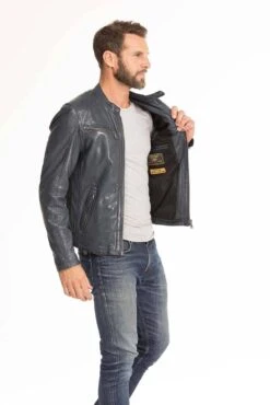 Blouson Cuir Homme Agneau Navy " GAFI " 17 Blouson Cuir Homme Agneau Navy " GAFI " -Maroquinerie blouson cuir homme navy gafi 7 038711700 1105 29092023