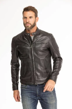 Blouson Cuir Homme Noir " 101700 " -Maroquinerie blouson cuir homme noir 101700 11 000769900 1750 28092023