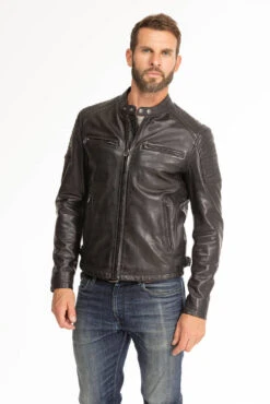 Blouson Cuir Homme Noir " 101700 " -Maroquinerie blouson cuir homme noir 101700 12 052485100 1750 28092023