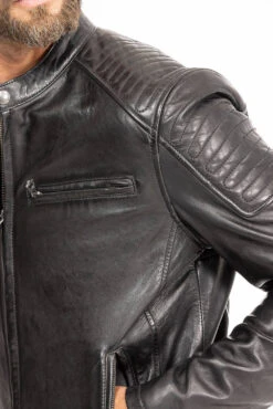 Blouson Cuir Homme Noir " 101700 " -Maroquinerie blouson cuir homme noir 101700 14 017340200 1750 28092023