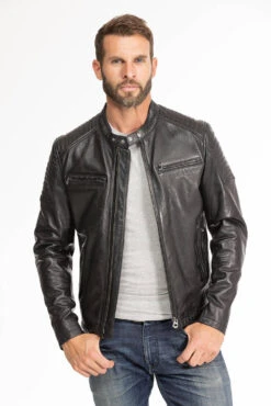 Blouson Cuir Homme Noir " 101700 " -Maroquinerie blouson cuir homme noir 101700 1 000594800 1750 28092023