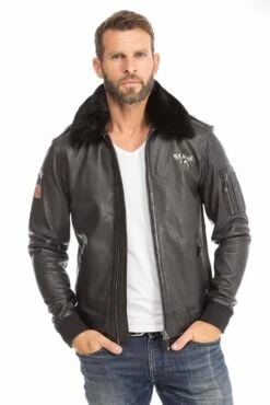Blouson Cuir Homme Steve Mc Queen Noir " JOHN " 16 Blouson Cuir Homme Steve Mc Queen Noir " JOHN " -Maroquinerie blouson cuir homme noir john style pilote 1 052038600 1107 29092023