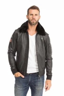 Blouson Cuir Homme Steve Mc Queen Noir " JOHN " 19 Blouson Cuir Homme Steve Mc Queen Noir " JOHN " -Maroquinerie blouson cuir homme noir john style pilote 2 011722000 1107 29092023