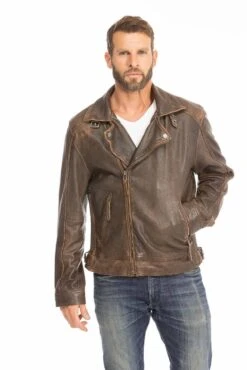 GIPSY Blouson Cuir Homme Biker Marron Vieilli " 14879 " 27 GIPSY Blouson Cuir Homme Biker Marron Vieilli " 14879 " -Maroquinerie blouson cuir homme perfecto marron 14879 11 070617400 1747 28092023